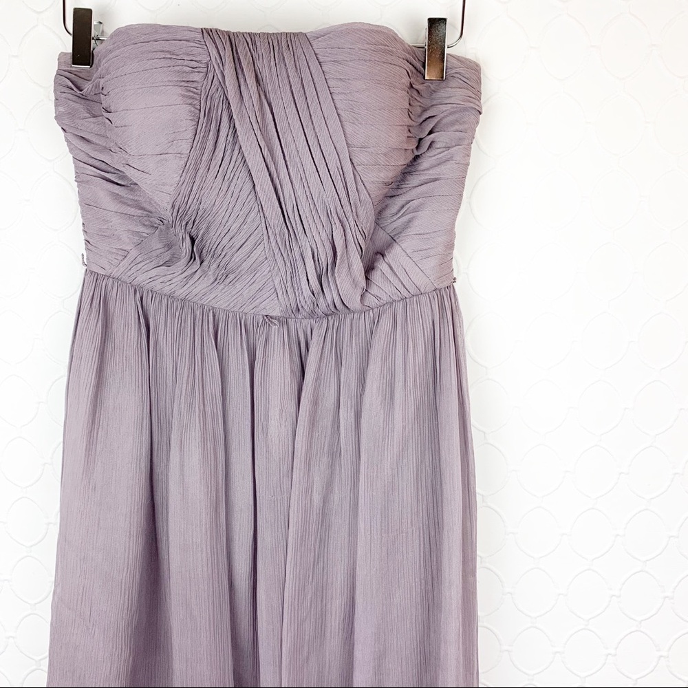 Donna Morgan Silk Ruffle Tiered Strapless Cocktail Dress 6 - Picture 5 of 8